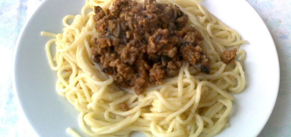 Spaghetti z mięsem mielonym i pieczarkami (autor: katarzyna59 ...