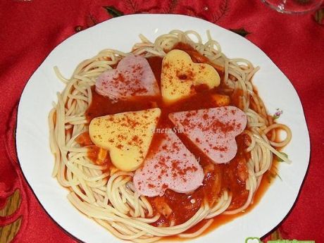 Przepis  walentynkowe spaghetti przepis