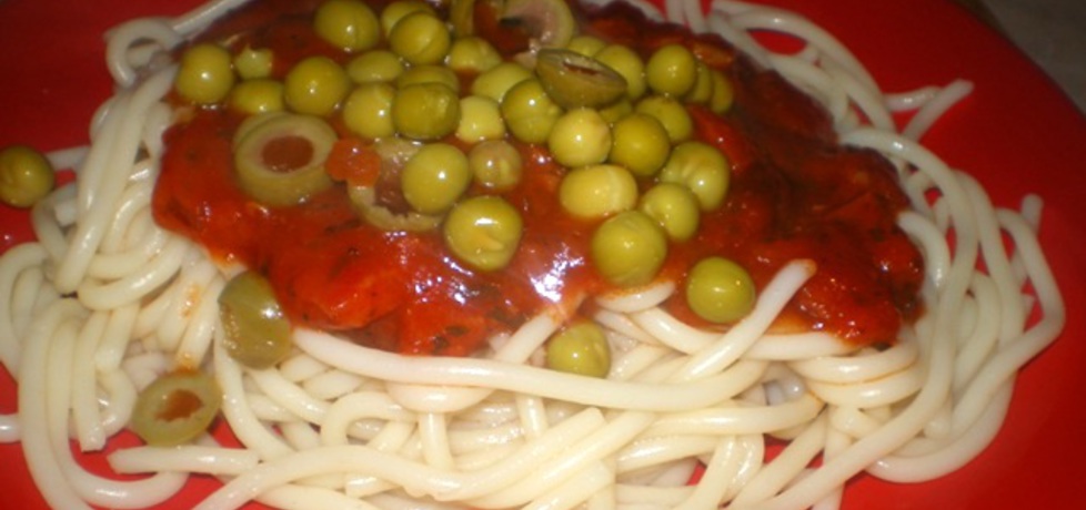 Spaghetti toscana z kiełbasą i groszkiem (autor: ilka86 ...