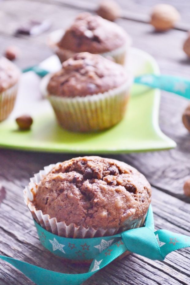 Przepis  muffinki z orzechami i czekoladą przepis