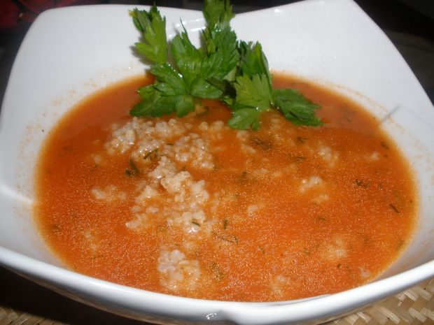 Przepis  zupa pomidorowa z kaszą jęczmienną przepis
