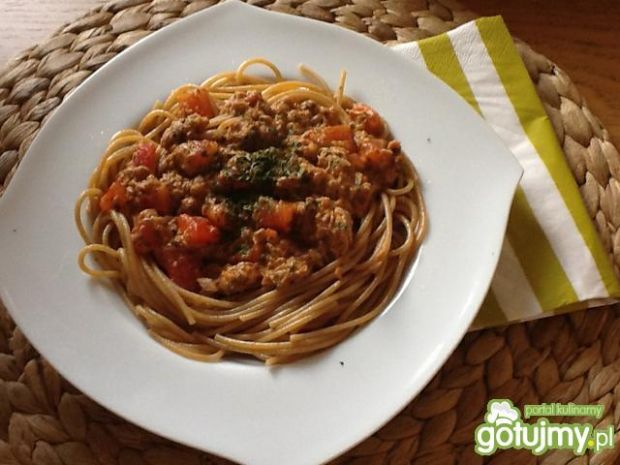 Przepis  ekspresowe spaghetti z tunczykiem przepis