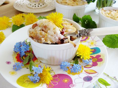 Przepis  ryż na słodko z kwiatami mniszka przepis
