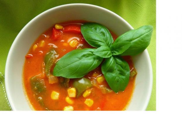 Przepis  jesienna zupa paprykowa z sosem słodko