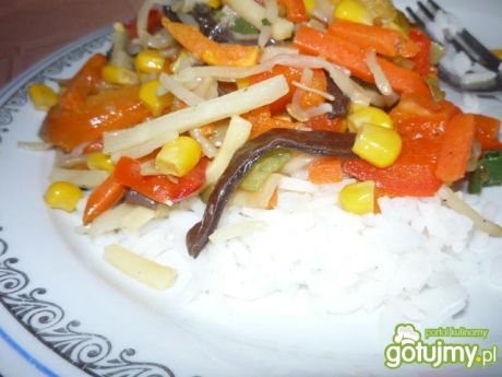 Przepis  warzywa na patelnię z ryżem przepis