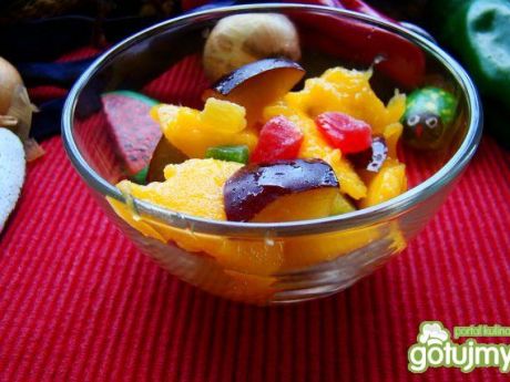Przepis  sałatka z mango i śliwek przepis
