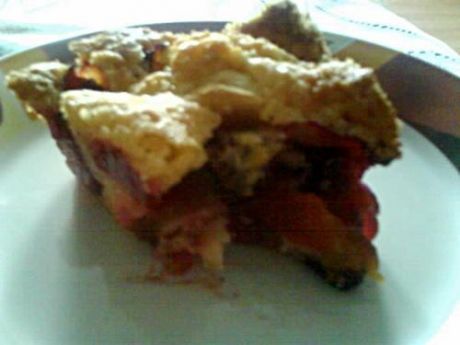 Przepis  śliwki i jabłka w ciescie-ciasto owocowe przepis