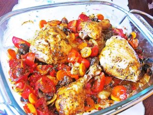 Kurczak pieczony z pomidorami  prosty przepis i składniki