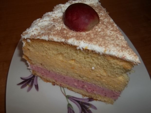Przepis  tort truskawkowo  brzoskwiniowy przepis