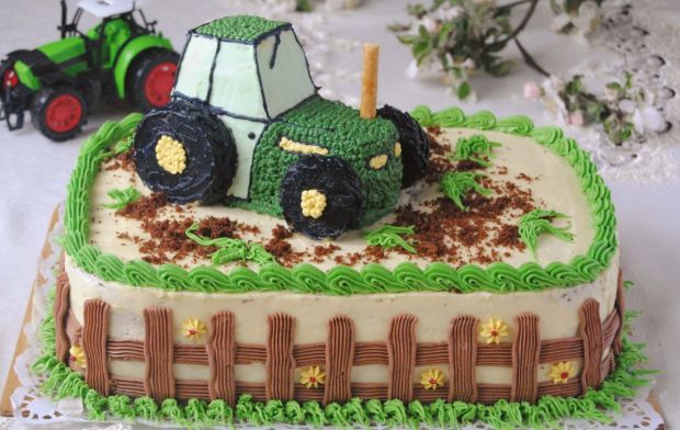 Przepis  torcik dla „małych fanów traktorów” przepis