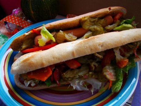 Przepis  mega hot  dogi z warzywami przepis