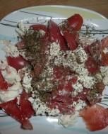 Przepis  salatka z feta i pomidorkiem przepis
