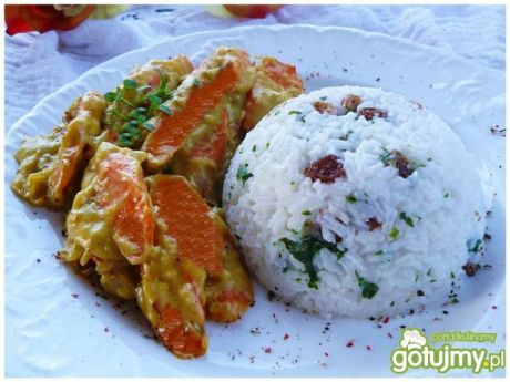 Przepis  marchewkowe curry z kolorowym ryżem przepis