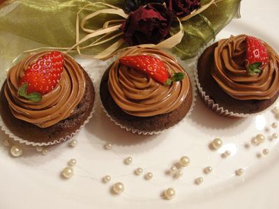 Cupcakes czekoladowe z kremem z nutelli