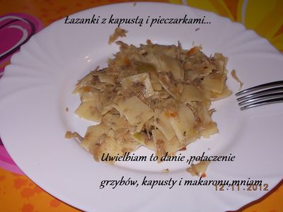 Łazanki z kapustą i pieczarkami