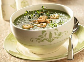 Zupa z sałaty z krewetkami  prosty przepis i składniki