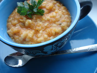 Dietetyczna zupka z ryżem i kaszą manną