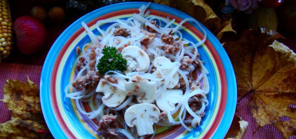 Makaron ryżowy z tuńczykiem i pieczarkami (autor: iwa643 ...