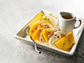 Carpaccio z mango i mozzarelli z cytrusowym dressingiem