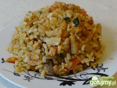 Przepis  risotto z kurczakiem i brązowym ryżem przepis