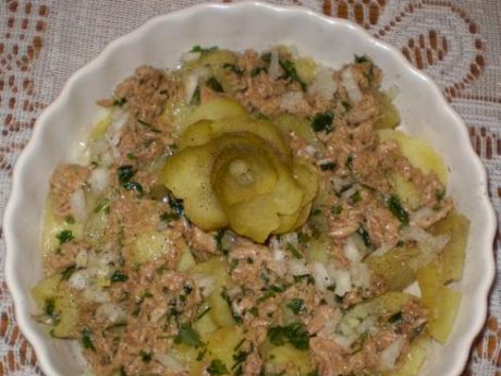 Przepis  ziemniaki z tuńczykiem- sałatka leniwca przepis