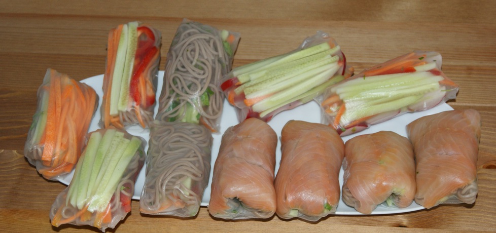 Spring roll's z warzywami i wędzonym łososiem (autor: arbuzowo ...