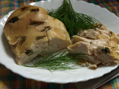 Pieczona pierś kurczaka z koperkiem