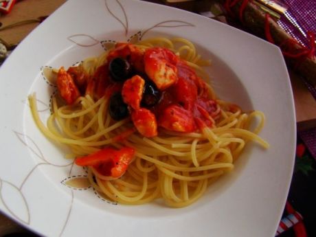 Przepis  makaron spaghetti z oliwkami przepis