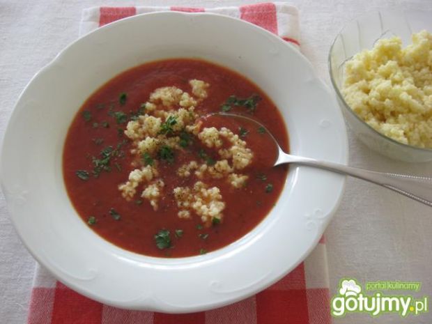Przepis  zupa pomidorowa z kaszą jaglaną przepis