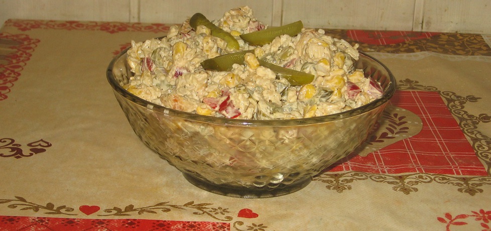 Sałatka z kurczakiem, ryżem i oliwkami (autor: ania321 ...