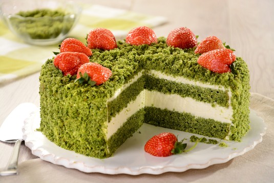 Szpinakowy tort  zielony mech