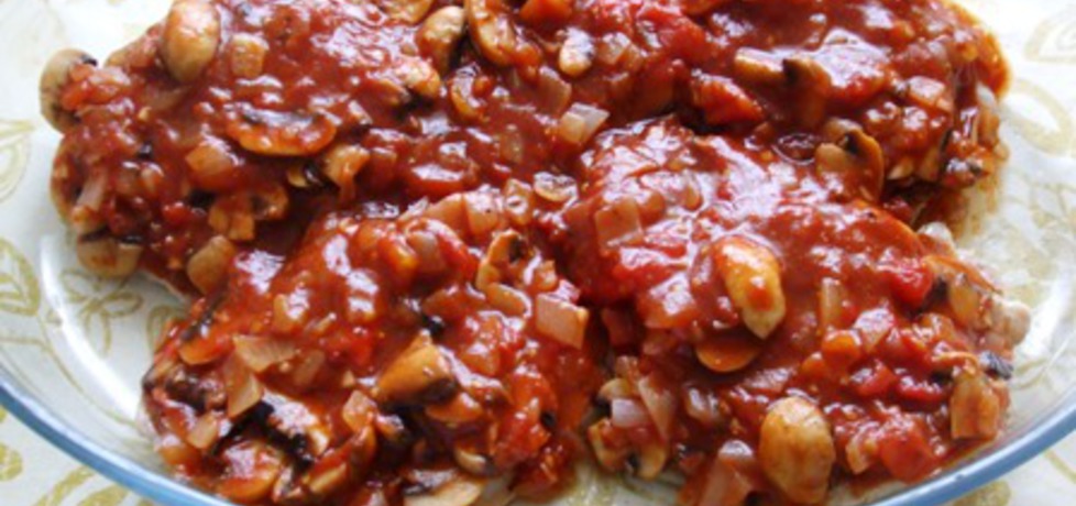 Schab na pomidorowo z pieczarkami (autor: sarenka ...