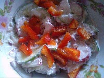 Sałatka warzywna z sosem tzatziki