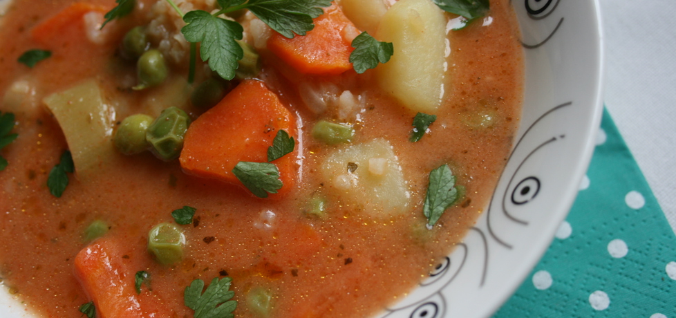 Zupa pomidorowa z ryżem i zielonym groszkiem (autor: skotka ...