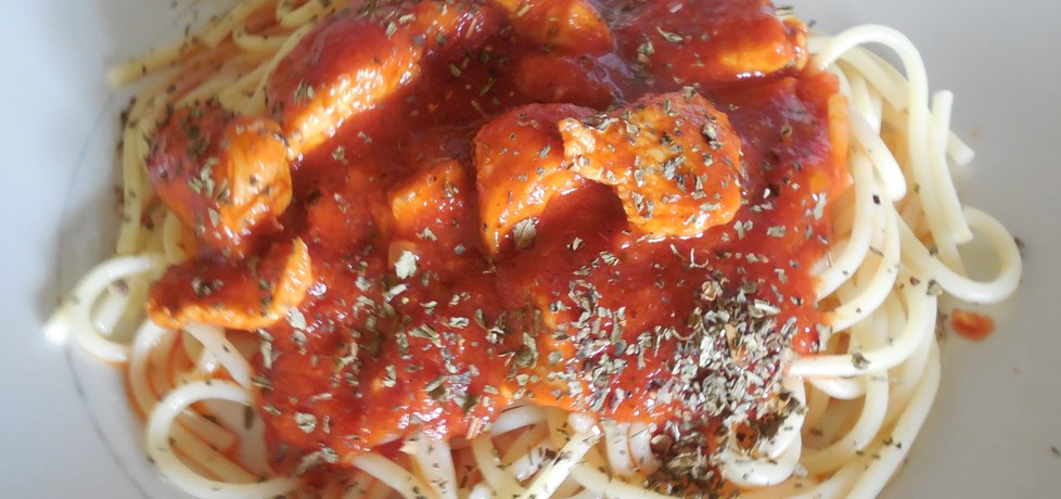 Spaghetti z kurczakiem w sosie pomidorowym (autor: cranberry ...