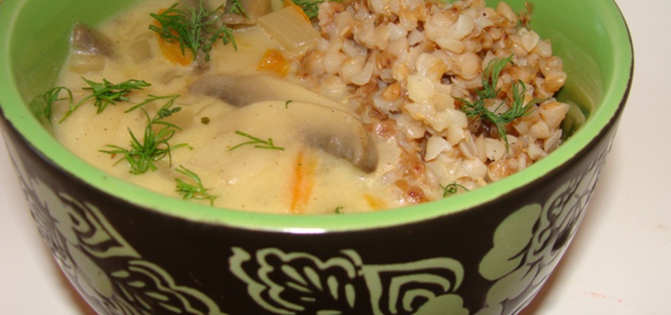 Pieczarkowa zupa na mleku z kaszą gryczaną (autor: paulina2157 ...