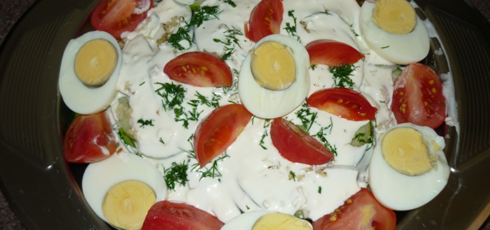 Sałatka z cukinią, pomidorami i jajkami (autor: aga123 ...