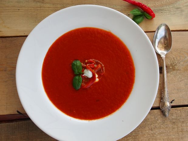 Przepis  pomidorówka z marynowaną papryką przepis