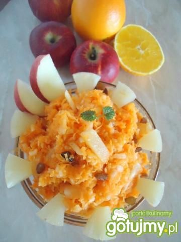 Przepis  surówka z marchewki, ananasa i jabłka przepis