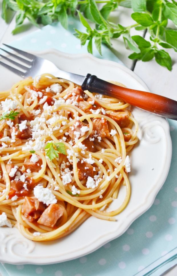 Przepis  spaghetti z białym serem przepis