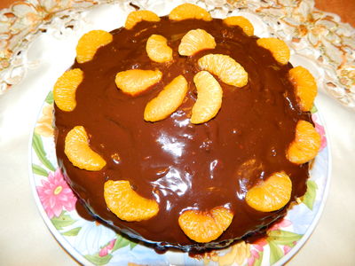 Czekoladowe ciasto z mandarynkami