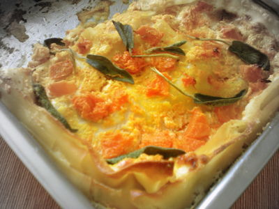 Lasagne z dynią i ricottą (lasagne con la zucca e ricotta)