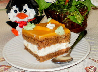 Ciasto marchewkowe z kremem i marchewkowym budyniem ...