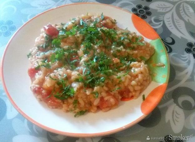 Pomidorowe risotto z krewetkam