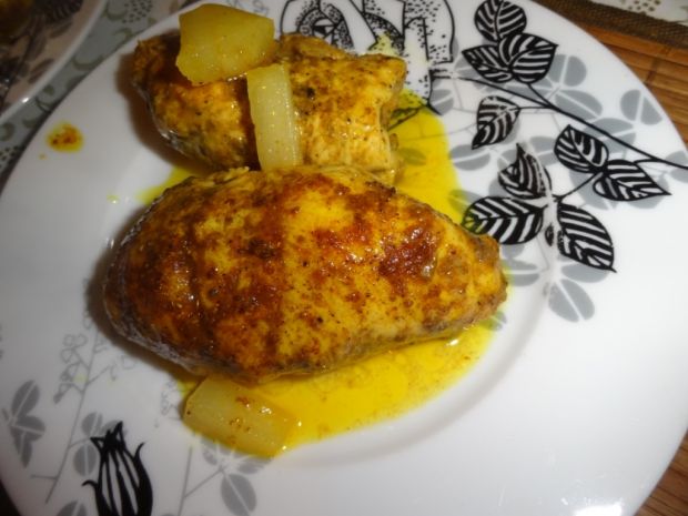 Przepis  kurczak curry z ananasem przepis