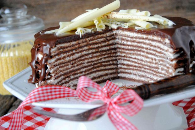 Przepis  jaglano- czekoladowy tort naleśnikowy przepis