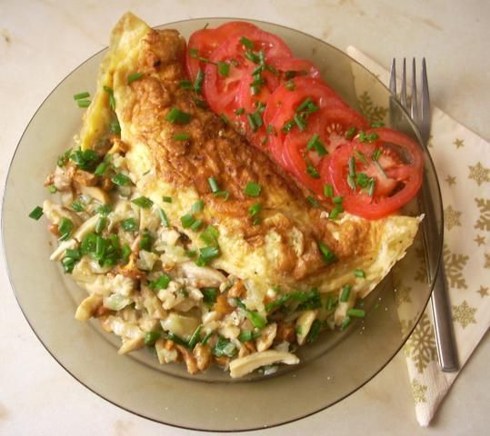 Przepis  omlet z grzybami leśnymi przepis