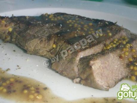 Stek wołowy sosie z musztardy francuskie przepis
