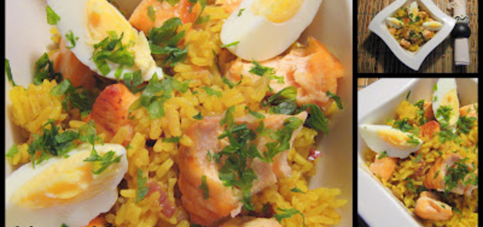 Aromatyczny ryż z jajkiem i pieczonym łososiem (autor: joanna43 ...
