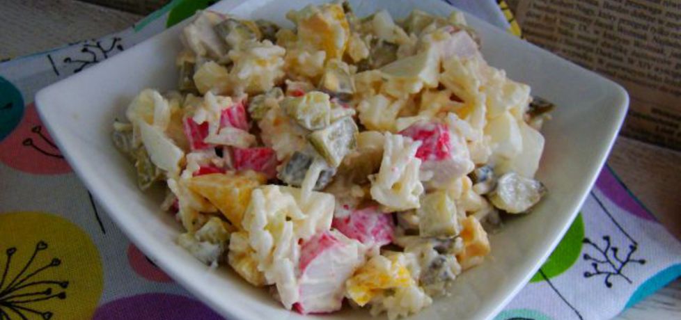 Sałatka kolacyjna z apluszkami krabowymi i ryżem (autor: iwa643 ...